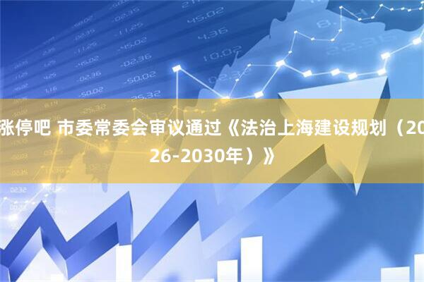 涨停吧 市委常委会审议通过《法治上海建设规划（2026-2030年）》