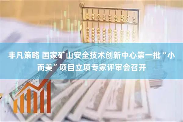 非凡策略 国家矿山安全技术创新中心第一批“小而美”项目立项专家评审会召开