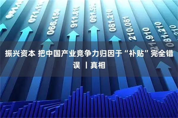 振兴资本 把中国产业竞争力归因于“补贴”完全错误 丨真相