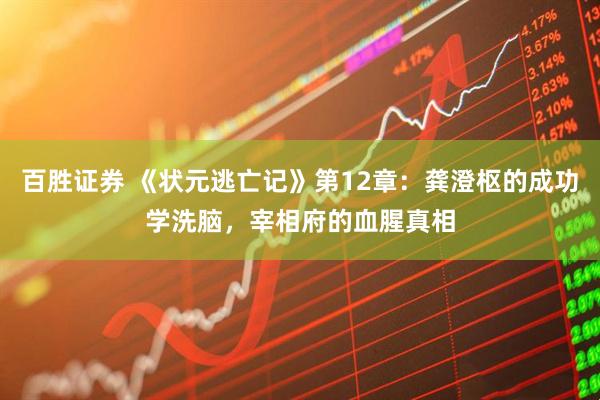百胜证券 《状元逃亡记》第12章：龚澄枢的成功学洗脑，宰相府的血腥真相